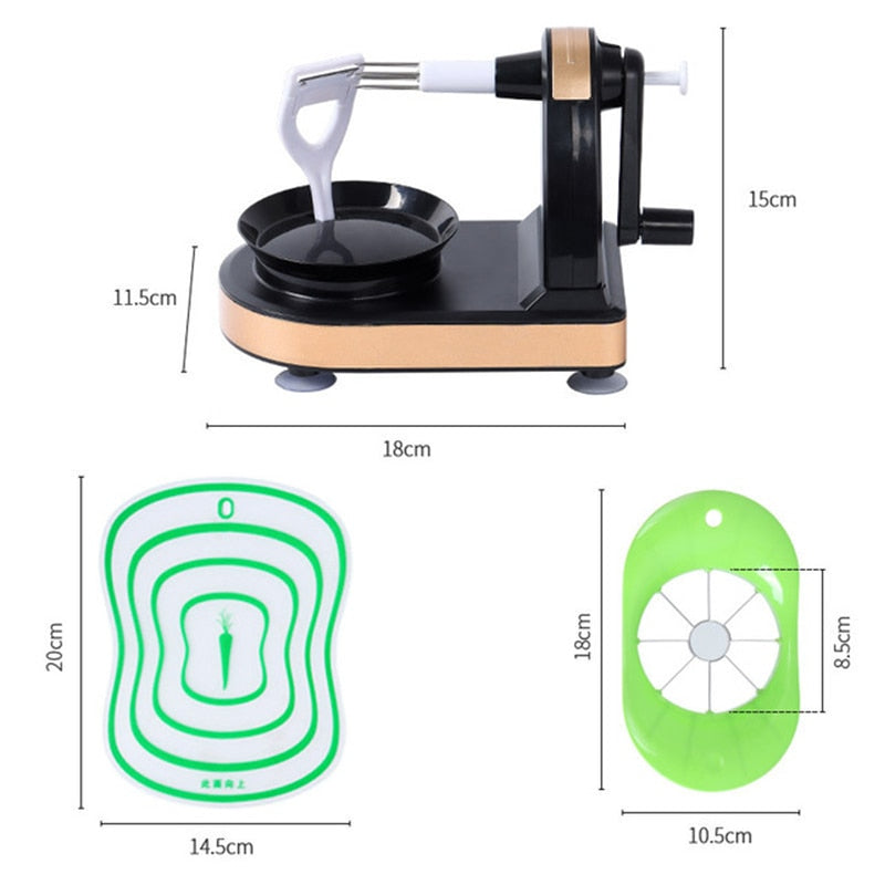 Descascador de maçã multifuncional com manivela para casa Descascador de frutas com fatiador de maçã Cortador de núcleo para conveniência de cozinha